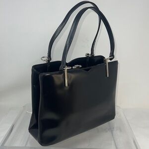 Dofan Made in France Vintage Black Leather 1940’s Handbag